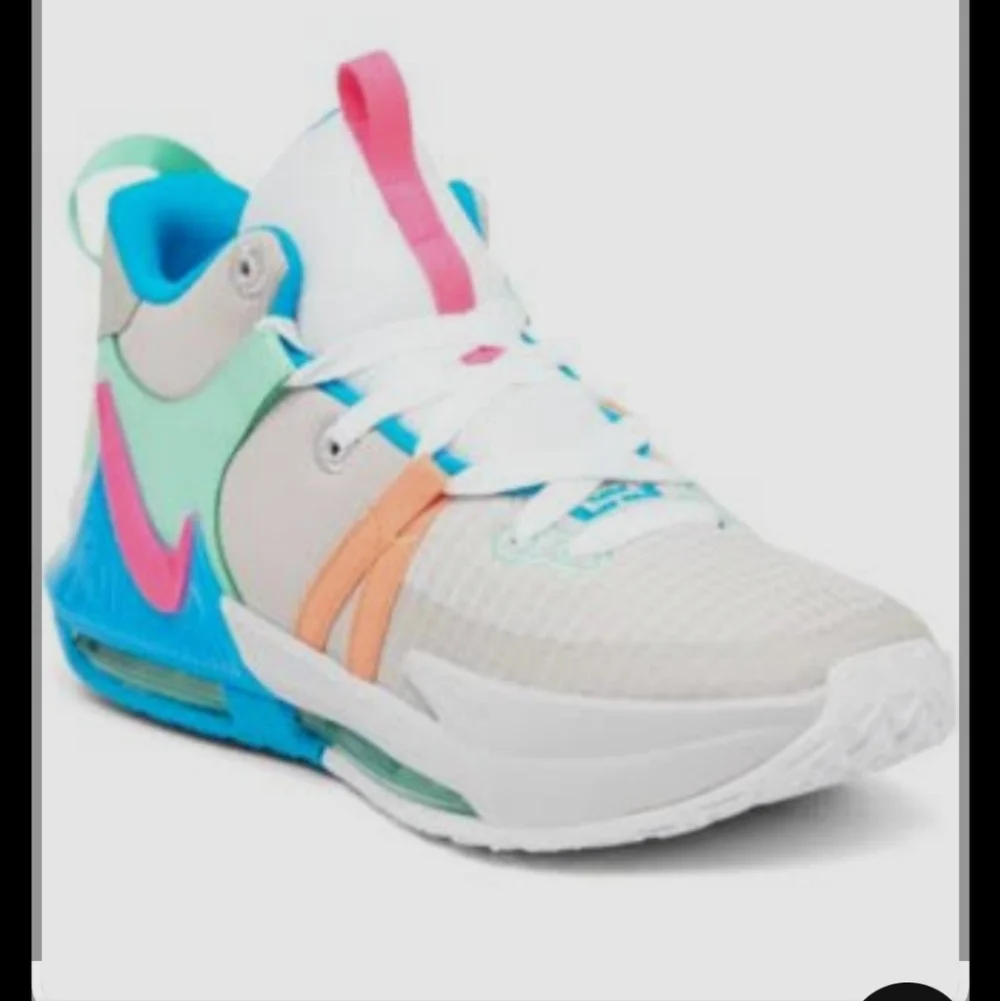 Nike Lebron Sneakers in White, Pink, and Blue